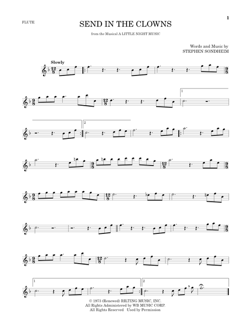 Send In The Clowns - Stephen Sondheim (Flute Solo)