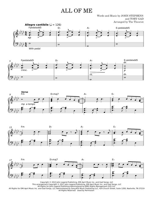 All of me - John Legend (Piano Solo)