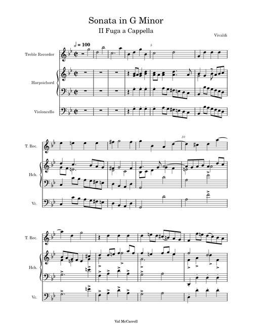 Sonata in G Minor II Fuga