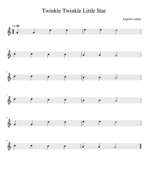 Twinkle Twinkle Little Star Flute