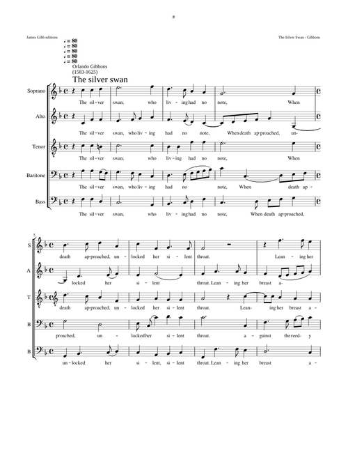 The Silver Swan - Orlando Gibbons