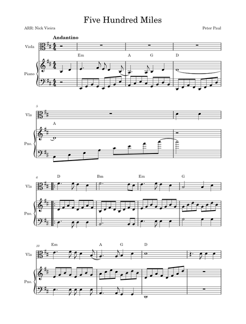 Five Hundred Miles – Peter, Paul and Mary