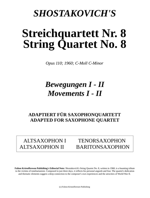 String Quartet No. 8 in C minor, Op. 110 – Dmitri Shostakovich - Adapted for AATB