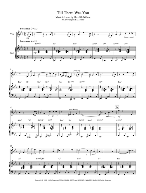 Till There Was You (Arr. Debra E. Stempien & Gregory H. Turner) - The Beatles (Violin and Piano)