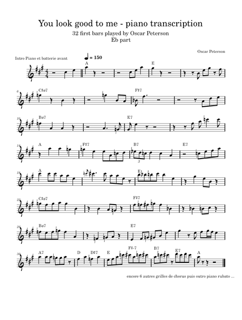 You Look Good to Me – Oscar Peterson Trio Oscar Peterson Trio You look good to me - piano transcription