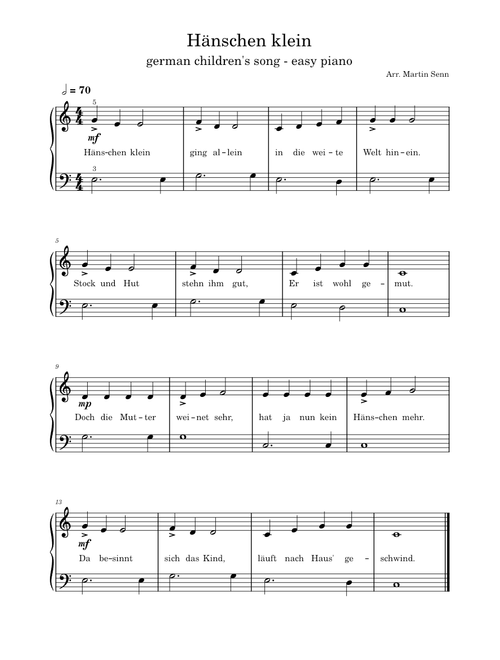 Hänschen Klein – Germany Folk Song