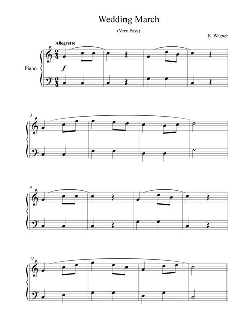 Wagner Wedding March (Arr. Passoni Music) - R. Wagner (Piano Solo)