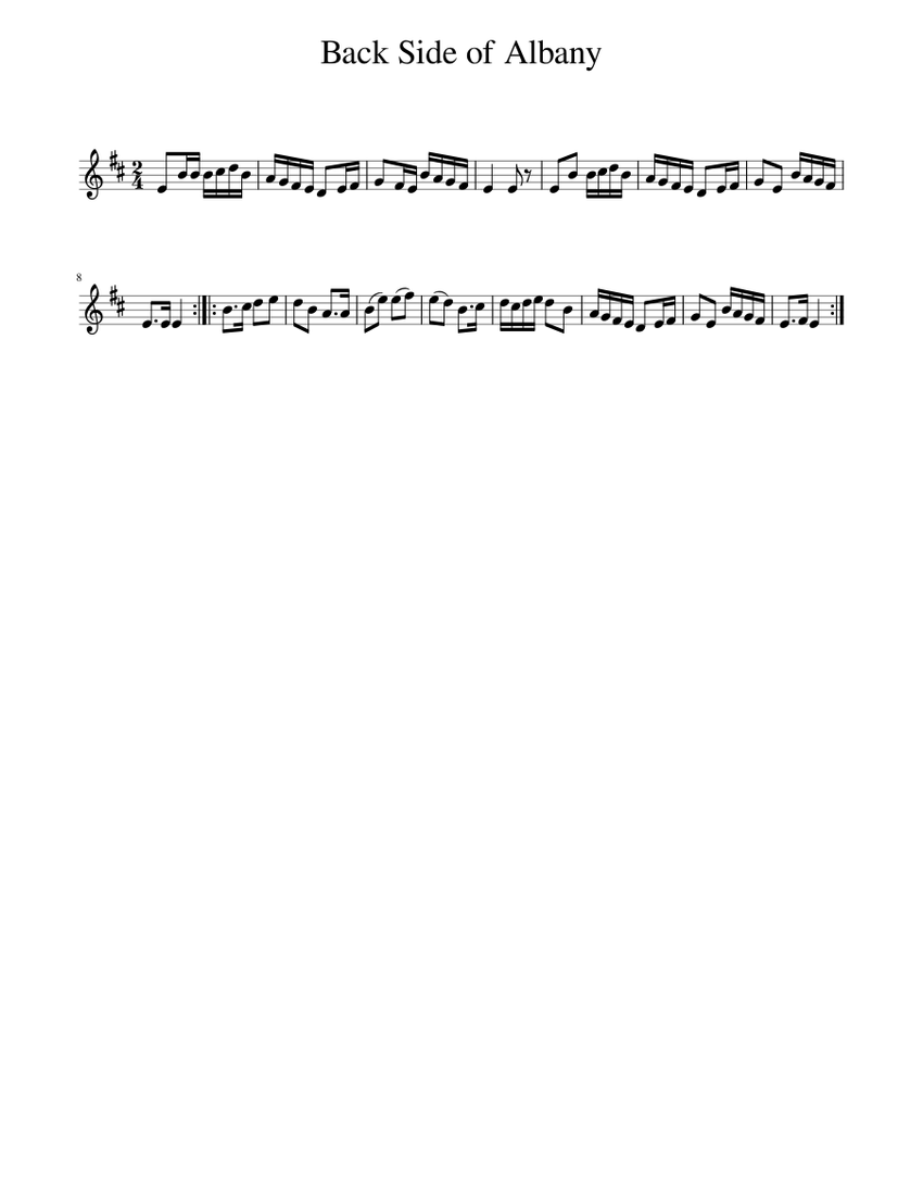 Back Side of Albany Sheet music for Piano (Solo) Easy