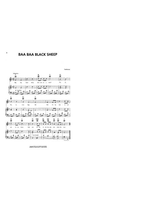 Baa Baa Black Sheep - Traditional (Piano-Vocal-Guitar)