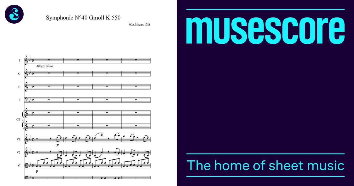 Mozart - Symphony No.40 in G minor, K.550, Movement 1 Sheet Music