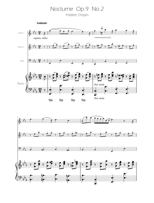 Chopin - Nocturne op.9 No.2 - String Trio (Arr. Ygor Nunes) - Fédéric Chopin (String Ensemble)