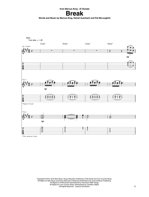 Break - Marcus King (Guitar Tab)