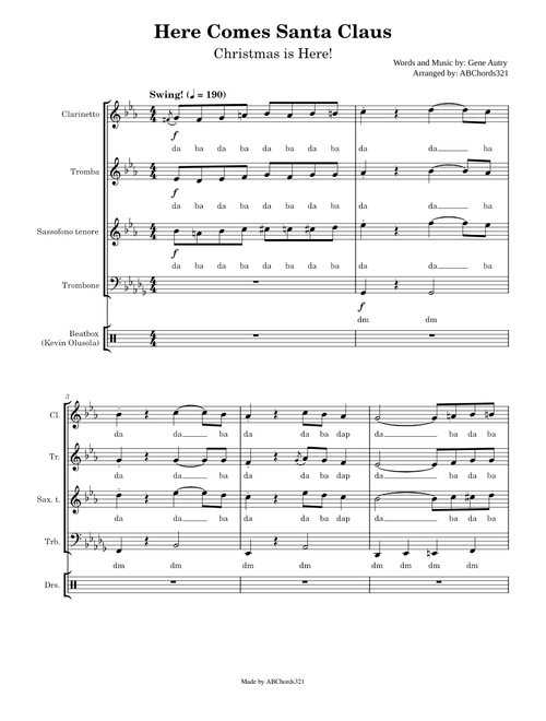 Here Comes Santa Claus - Pentatonix - Full Arrangement with Lyrics