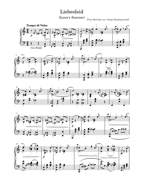 Liebesleid – Fritz Kreisler arr. Sergei Rachmaninoff