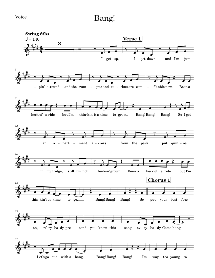 BANG! AJR Voice Sheet music for Vocals (Solo)