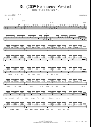 Rio - Duran Duran Sheet Music for Drum group (Solo