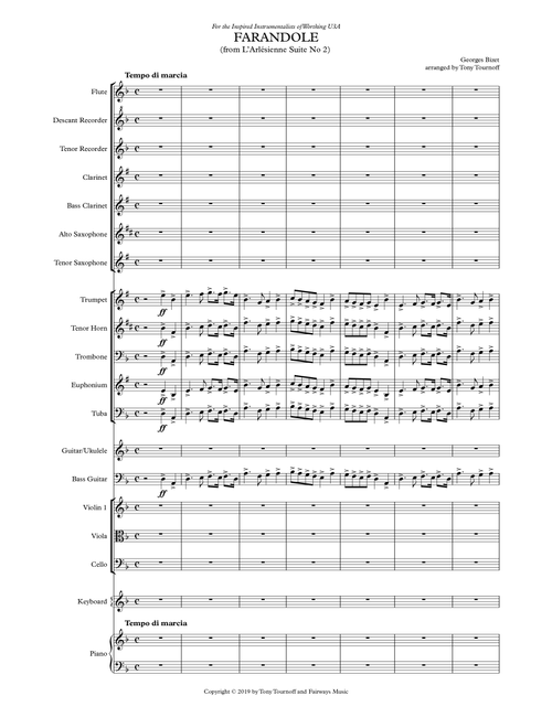 Farandole (Mixed Ensemble) (Arr. Tony Tournoff) - BIZET (Large Ensemble)