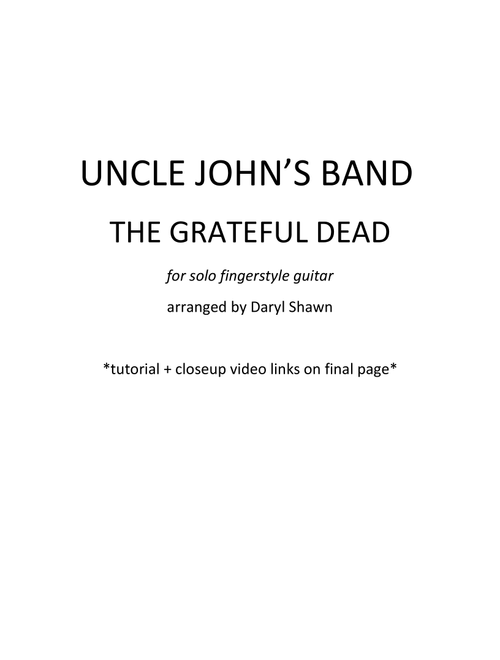 Uncle John's Band (Arr. Daryl Shawn) - Grateful Dead (Guitar Tab)