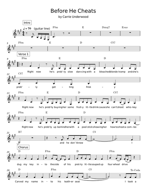 Before he cheats - Carrie Underwood