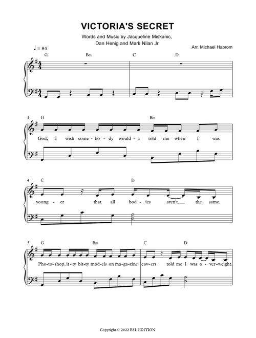 Victoria's Secret (Arr. Michael Habrom) - Jax (Piano Solo)