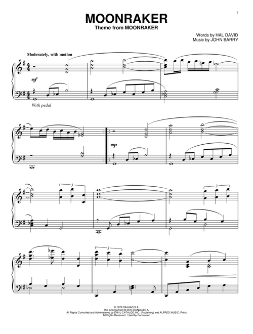 Moonraker - Shirley Bassey (Piano Solo)
