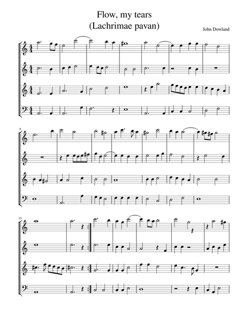 Dowland Flow, my tears (Lachrimae pavan) SATB
