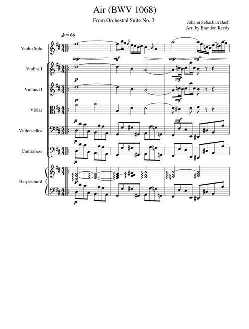 Air in D Major From Orchestral Suite No. 3 (BWV 1068)