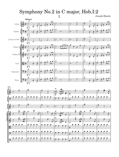Symphony No. 2 in C major, 1st Movement - Joseph Haydn