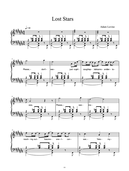 Lost Stars (into The Night Mix) (Arr. Adam Levine) (Piano Vocal)