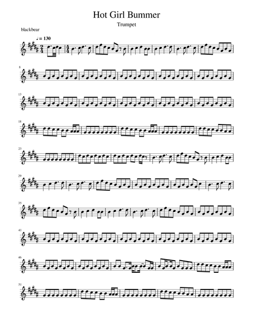 Hot Girl Bummer (Arr. Sean M.) - blackbear (Trumpet Solo)