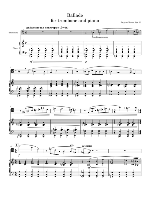 Ballade for Trombone and Piano