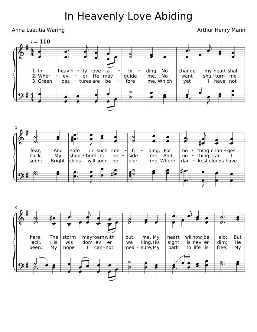 In heavenly love abiding piano tutorial