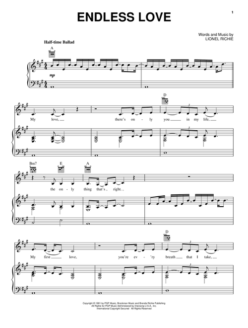 Endless Love - Lionel Richie (Piano-Vocal-Guitar)
