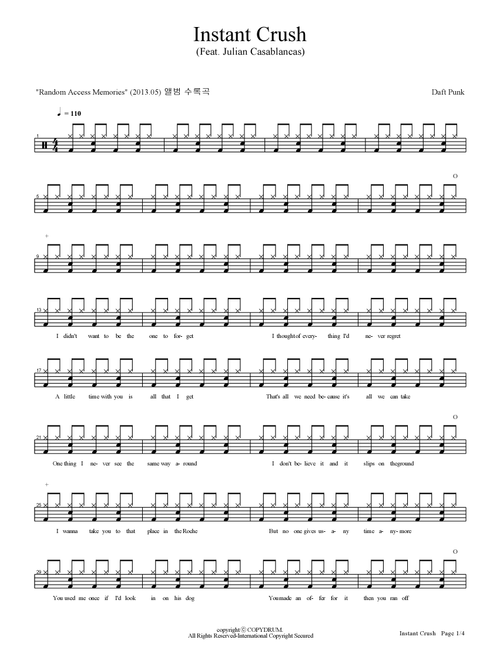 Instant Crush (Arr. COPYDRUM) - Daft Punk (Drums)