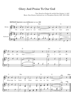 Glory and praise to our god - Dan Schutte Sheet Music for Synthesizer ...