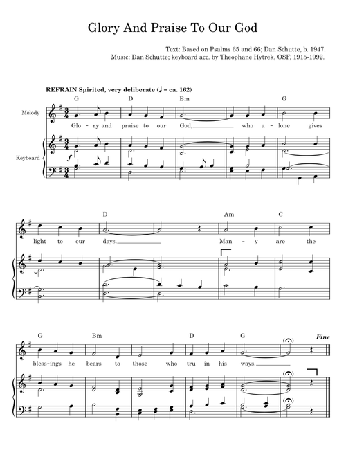 Glory and praise to our god - Dan Schutte