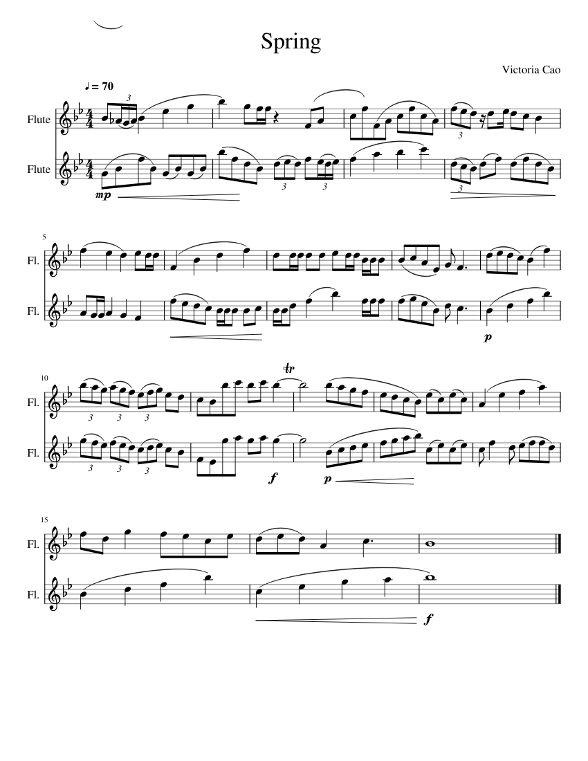 Spring Day Flute Spring Sheet Music for Flute (Woodwind Duet) | MuseScore.com