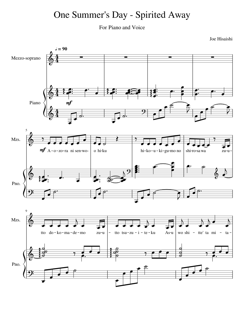 Spirited away musescore cheap
