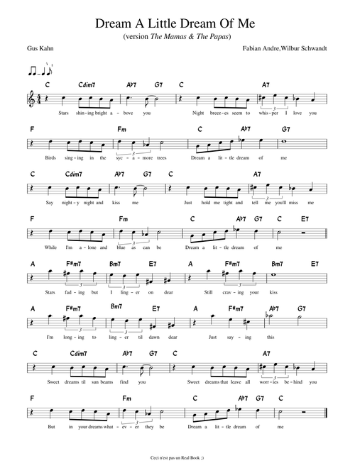 Dream A Little Dream Of Me (lead sheet)