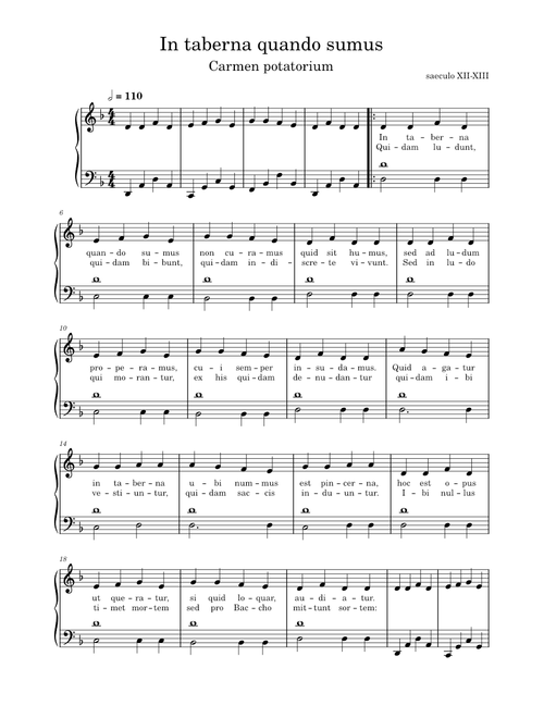 In taberna quando sumus (piano solo)