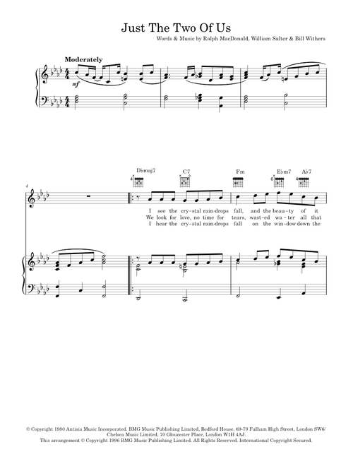 Just The Two Of Us - Grover Washington Jr. feat. Bill Withers (Piano-Vocal-Guitar (Piano Accompaniment))