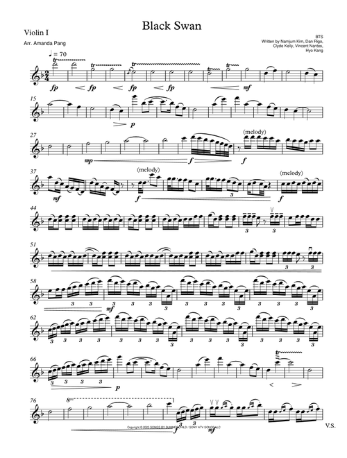 Black Swan (Arr. Amanda Pang) - BTS (String Quartet)