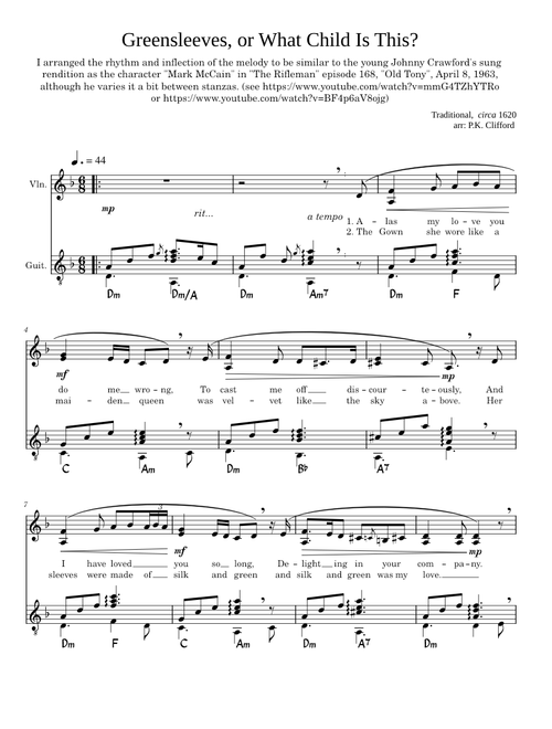 Greensleeves, or What Child Is This