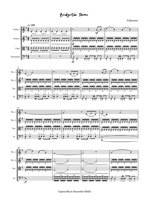Simon And Lady Danbury (Arr. Brian Lia) - Kris Bowers (String Quartet)