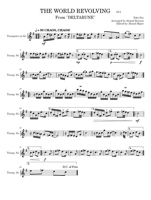 THE WORLD REVOLVING - Deltarune (Trumpet)