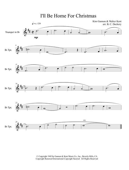 I'll Be Home For Christmas (Arr. B. C. Dockery) - Rascal Flatts (Trumpet Solo)