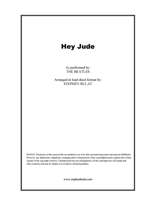 Hey Jude (Arr. Stephen Bulat) - The Beatles (Large Ensemble)
