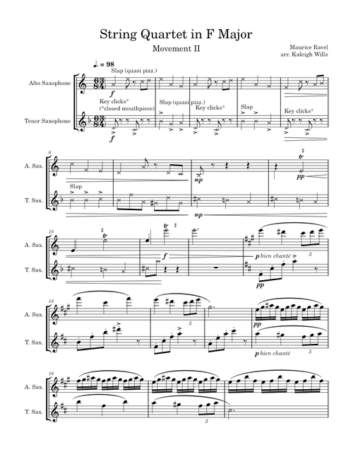 String Quartet in F major – Maurice Ravel