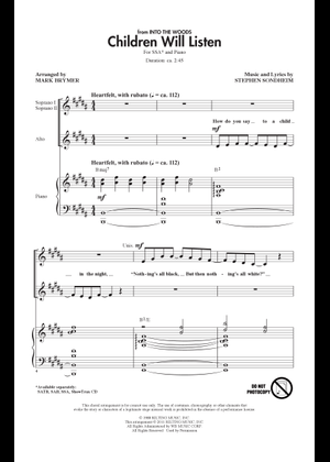 Children Will Listen Sheet Music for Piano, Bass guitar