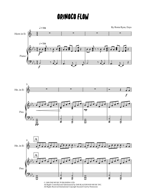 Orinoco Flow (Arr. Grant Golding) - Enya (Instrumental Solo (with Piano Accompaniment))